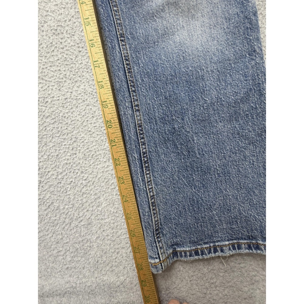Pilcro Jeans Womens 30 Blue Med Wash Mid Rise Straight Distressed Denim - Picture 4 of 13